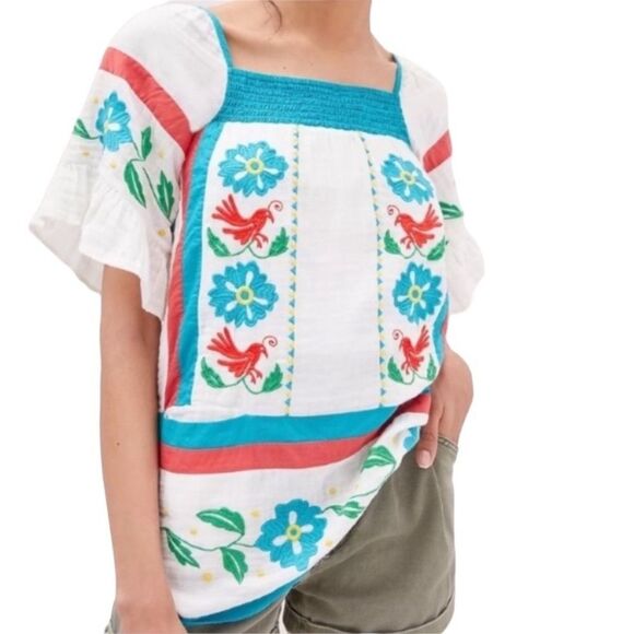 ANTHROPOLOGIE Seen Worn Kept Embroidered Blouse